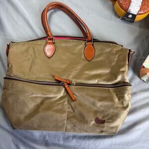 Dooney & Bourke Nylon Large Pocket Satchel with Leather Trim